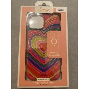 Sonix Rainbow Hearts Apple iPhone 14 13 Case with MagSafe Pride Love